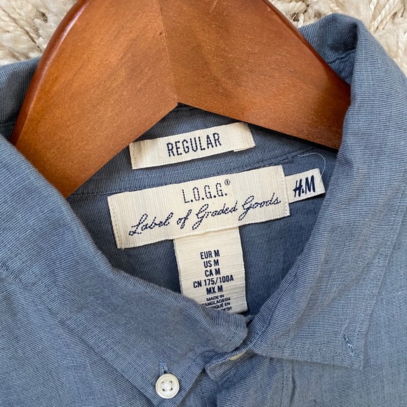 2 Men’s H&M Short Sleeve Button Down Shirts M - Picture 8 of 9